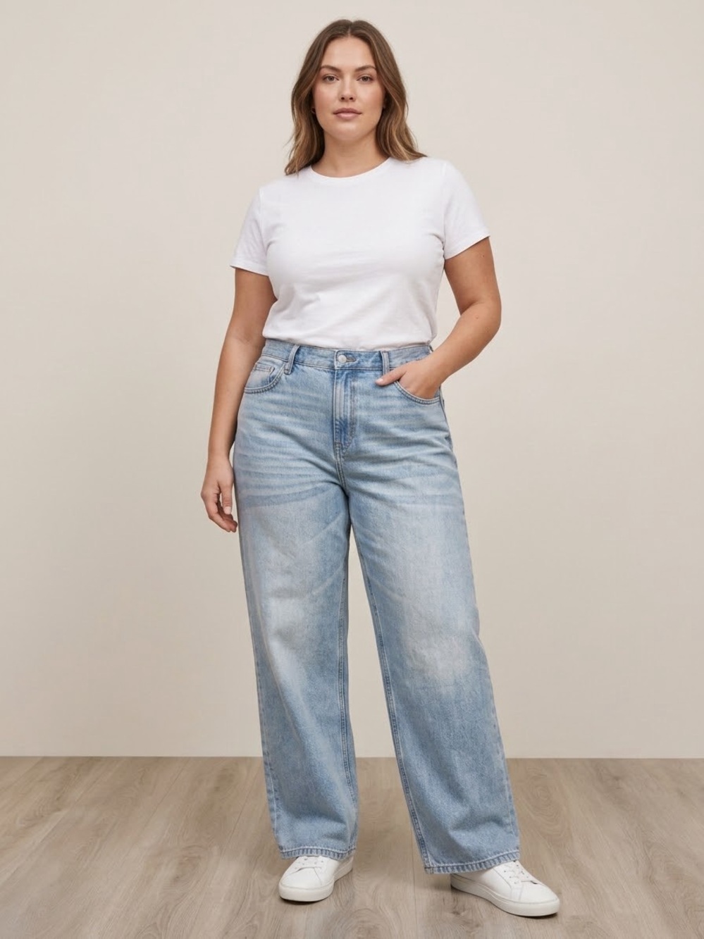 ASOS Light Blue Boyfriend Wide-Leg Jeans